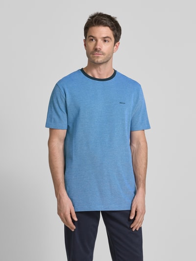 Gant T-Shirt mit Strukturmuster Royal 4