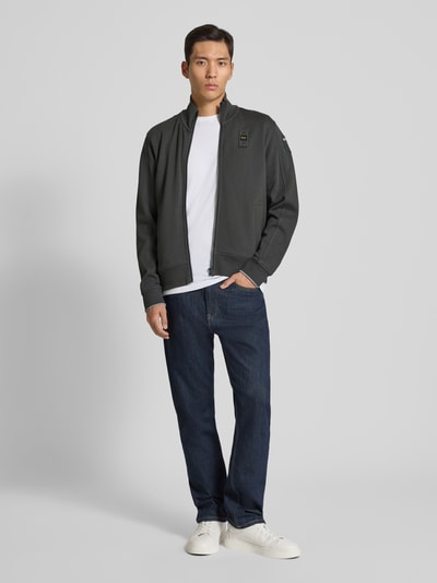 Blauer Usa Sweatjacke mit Stehkragen Modell 'CITY' Graphit 1