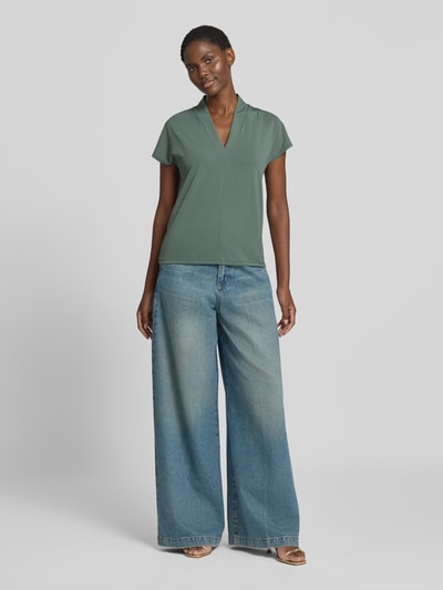 FREE/QUENT Regular Fit Bluse mit V-Ausschnitt Modell 'Yrsa' Dunkelgruen 1
