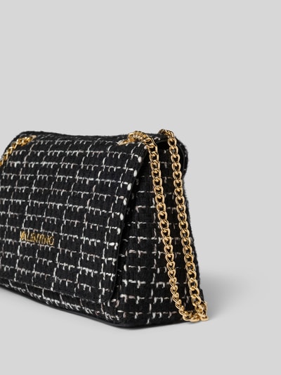 VALENTINO BAGS Torba na ramię z aplikacją z logo model ‘Tweed’ Czarny 2