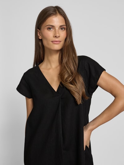 Soyaconcept Sukienka o długości do kolan z mieszanki wiskozy i lnu model ‘Ina’ Czarny 3