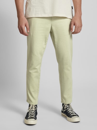 Only & Sons Spodnie o kroju tapered fit z dodatkiem streczu model ‘LINUS’ Jasnozielony 4