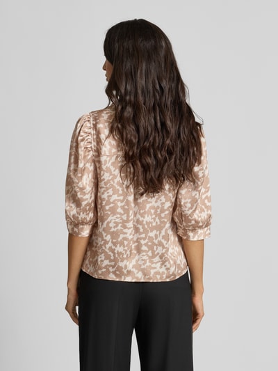 Neo Noir Blouseshirt met V-hals, model 'Roella' Beige - 5