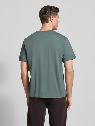 Męski t-shirt Regular Fit T-Shirt aus reiner Baumwolle Modell 'ASPAN' von Selected Homme, efekt: jednolity kolor, okrągły dekolt, krótki rękaw, wykończenie: dżersej, bawełna, ganzkörperansicht rückansicht