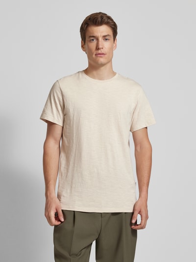 SELECTED HOMME T-shirt met ronde hals, model 'ASPEN SLUB' Offwhite - 4