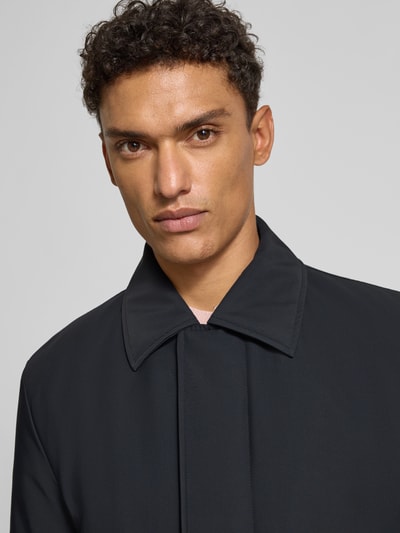 Strellson Regular fit lange jas met platte kraag, model 'NARO' Marineblauw - 3