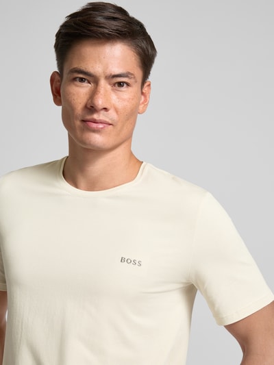 BOSS T-Shirt mit Logo-Detail Modell 'MIX&MATCH' Ecru 3