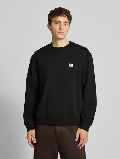 Calvin Klein Jeans Sweatshirt met labeldetail en ronde hals Zwart - 4