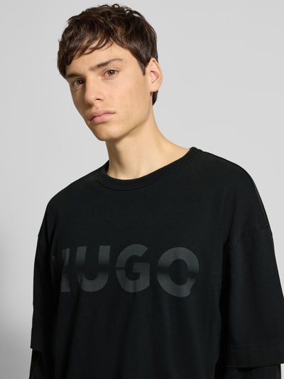 Hugo Blue Relaxed Fit Langarmshirt aus reiner Baumwolle Modell 'NENZYON' Mittelgrau 3