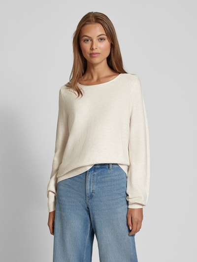 Christian Berg Woman Gebreide pullover met ronde hals Ecru gemêleerd - 4