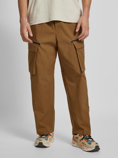 Under Armour Straight leg geruite broek met elastische band, model 'Unstoppable' Cognac - 4