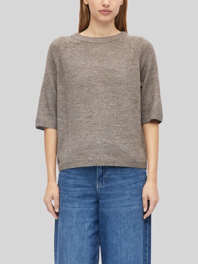s.Oliver RED LABEL relaxed fit pullover met alpaca-aandeel Taupe gemêleerd - 4