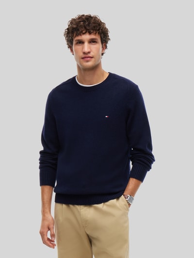Tommy Hilfiger Regular Fit Pullover aus Lammwoll-Mix Marine 4