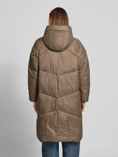 FREE/QUENT Płaszcz pikowany z kapturem model ‘TIANA’ Szarobrązowy 5