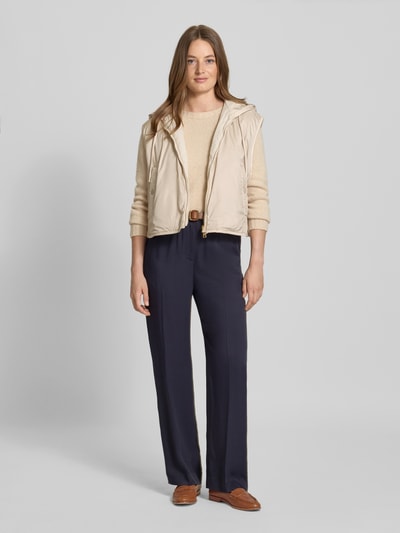 Weekend Max Mara Kamizelka o pudełkowym kroju z bocznymi listwami guzikowymi model ‘LEVANTE’ Écru 1