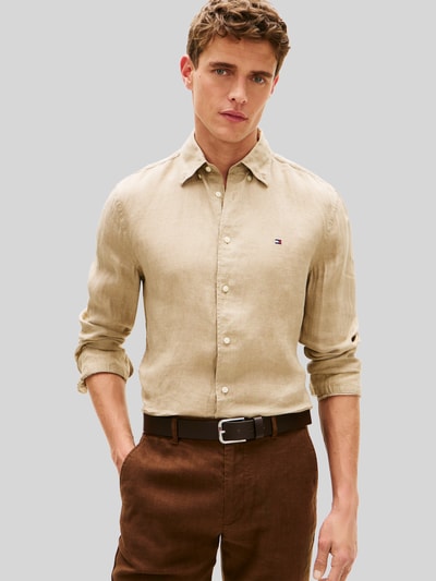 Tommy Hilfiger Regular Fit Freizeithemd aus reinem Leinen Beige 4