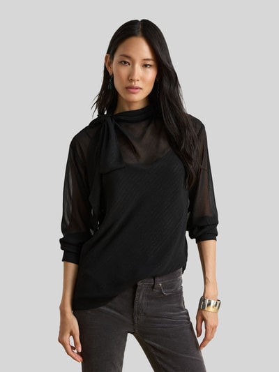 Lauren Ralph Lauren Loose Fit Langarmbluse mit Schimmernde Details Black 5