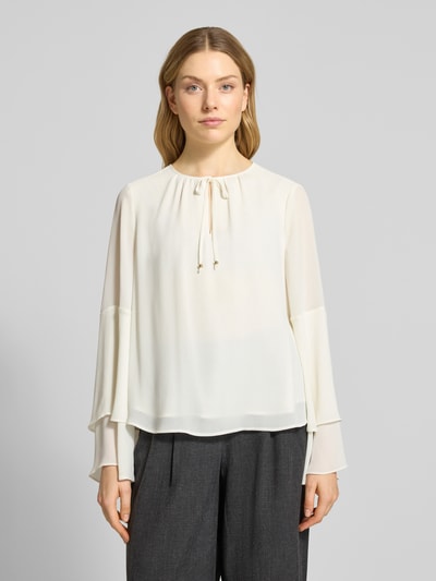 s.Oliver BLACK LABEL Regular Fit Langarmbluse mit Volantärmeln Weiss 4