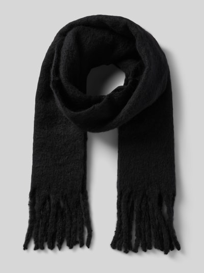 PIECES Schal mit langen Fransen Modell 'NIKITA' Black 1