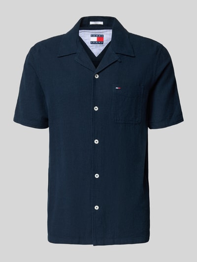 Tommy Jeans Regular Fit Freizeithemd aus Leinen-Baumwoll-Mix Marine 2