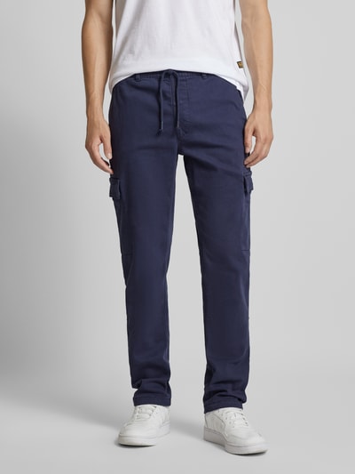 Pepe Jeans Spodnie cargo o kroju slim fit ze sznurkiem model ‘Gymdigo’ Niebieski 4