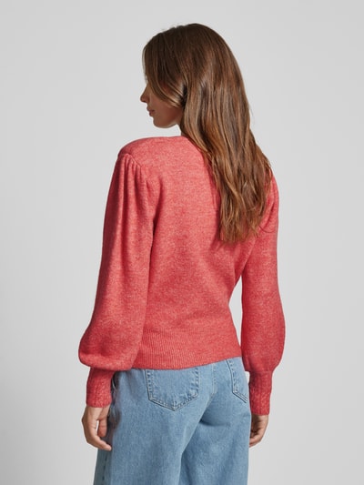 ICHI Gebreide pullover met strikdetail, model 'HOLENE' Roestrood - 5