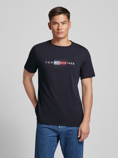 Tommy Hilfiger T-shirt z nadrukiem z logo Granatowy 4