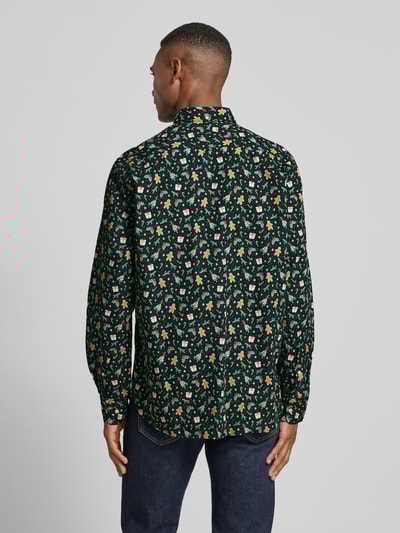 Montego Regular Fit Freizeithemd mit Weihnachtsmotiv Dunkelgruen 5