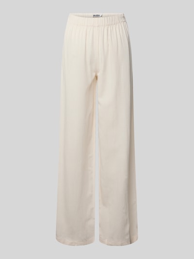 Review Wide Leg Stoffhose mit elastischem Bund Offwhite 2
