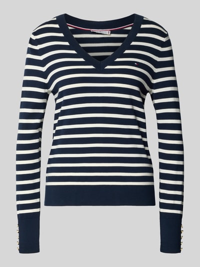 Tommy Hilfiger regular fit pullover van katoenmix Marineblauw - 2