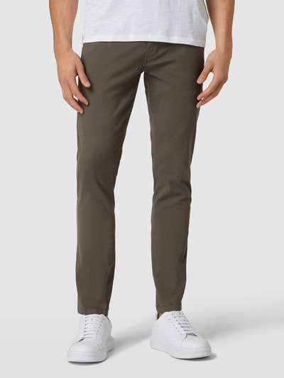 Lindbergh Classic fit chino met achterzakken Olijfgroen - 4