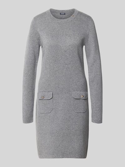 Produktfoto, graues figurbetontes Freizeitkleid mit zwei Taschen, glatte Textur, Figurbetontes Freizeitkleid mit Viskose-Woll-Kaschmir-Anteil Modell '264KN32Kasta' von JOOP!, Damen Freizeitkleid von JOOP!
