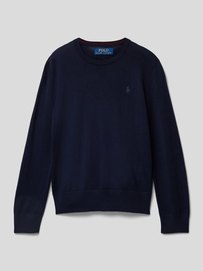 Polo Ralph Lauren Teens Sweter z dzianiny z wyhaftowanym logo Bordowy 1