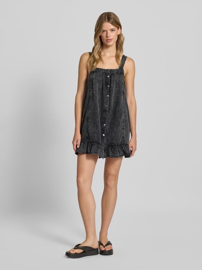 Noisy May Sukienka jeansowa z listwą guzikową model ‘OREGON’ Antracytowy 1