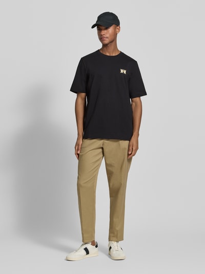 Wood Wood Regular Fit T-Shirt mit Logo-Print Modell 'Bobby' Black 1