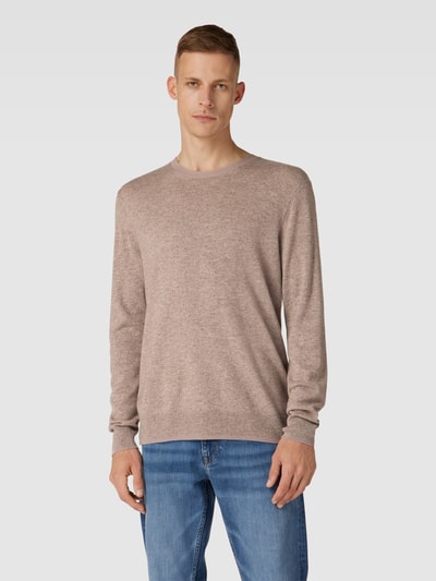 Cinque Gebreide pullover met ronde hals, model 'Sano' Taupe - 4