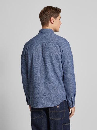 Jack & Jones Vrijetijdsoverhemd met borstzak, model 'JAMES' Donkerblauw gemêleerd - 5