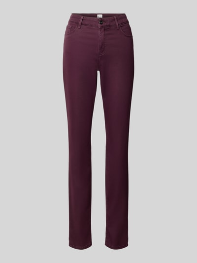 Produktfoto, Slim Fit Schmale Hose aus Lyocell-Mix mit Modal-Baumwoll-Anteil Modell 'SHAKIRA' von Brax in dunklem Bordeauxrot, Damen Schmale Hose von Brax, glatte Oberfläche, schmaler Schnitt