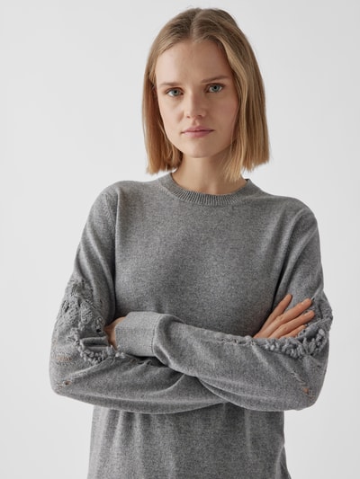 Barrie Pullover mit Lochstrick-Muster Mittelgrau meliert 3