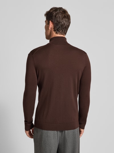 SELECTED HOMME Regular fit coltrui van zuivere merinowol, model 'TRAY' Donkerbruin - 5