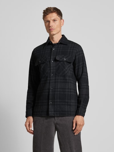 Jack & Jones Premium Slim fit overhemdjack met kentkraag, model 'RAYMOND' Zwart - 4