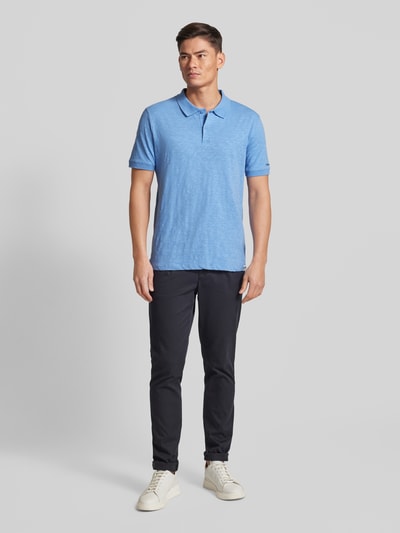 Fynch-Hatton Regular Fit Poloshirt im unifarbenen Design Rauchblau Melange 1