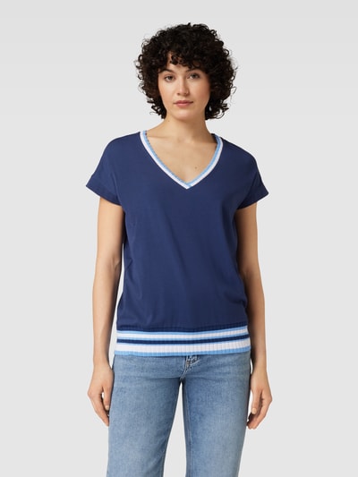 More & More T-shirt met ribboorden Marineblauw - 4