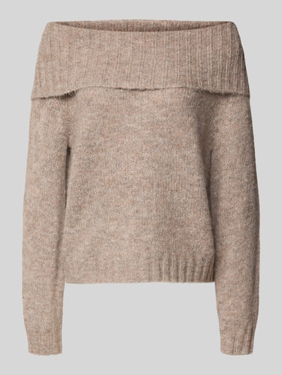 Only Regular fit gebreide pullover met wol, model 'SHINE' Zand gemêleerd - 2