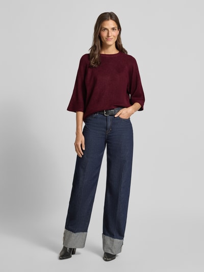 Soyaconcept Strickpullover mit 1/2-Arm Modell 'ORLEAN' Bordeaux Melange 1