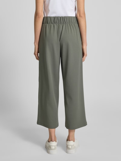 Soyaconcept Wide leg stoffen broek met verkort model, model 'Siham' Kaki - 5