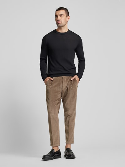 Drykorn Slim fit pantalon met structuurmotief Lichtbruin - 1