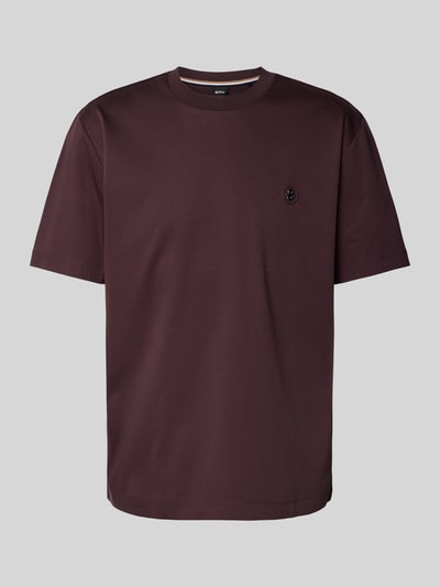 BOSS T-Shirt mit Label-Patch Modell 'Taut' Bordeaux 2