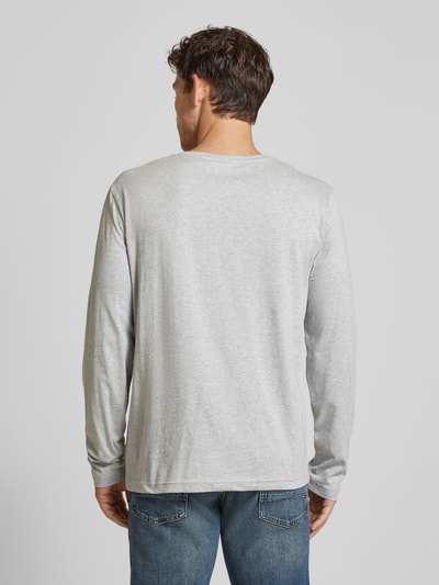 Gant Longsleeve mit Label-Stitching Mittelgrau Melange 5