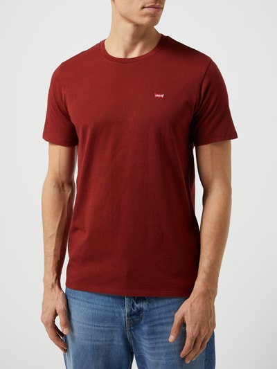 Levi's® Standard Fit T-Shirt mit Logo-Badge  Dunkelrot 4